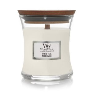 Woodwick Duftkerze White Teak medium Jar