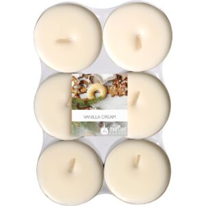 müller Kerzen Duftkerze Maxi Vanilla Dream Vanilla, 6 Stück