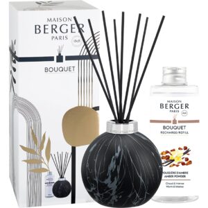 Maison Berger Duftstäbchen Marbrure + 180 ml Poussière d’Ambre, Schwarz