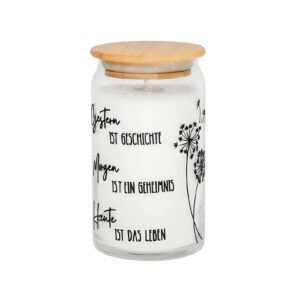 Candle Factory Kerze im Glas Gestern Morgen Heute 12 x 7 cm