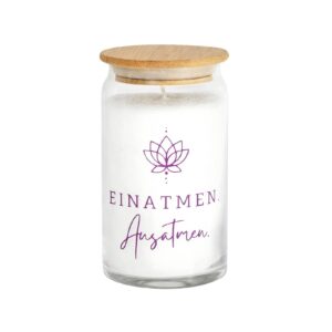 Candle Factory Kerze im Glas Einatmen Ausatmen 12 x 7 cm
