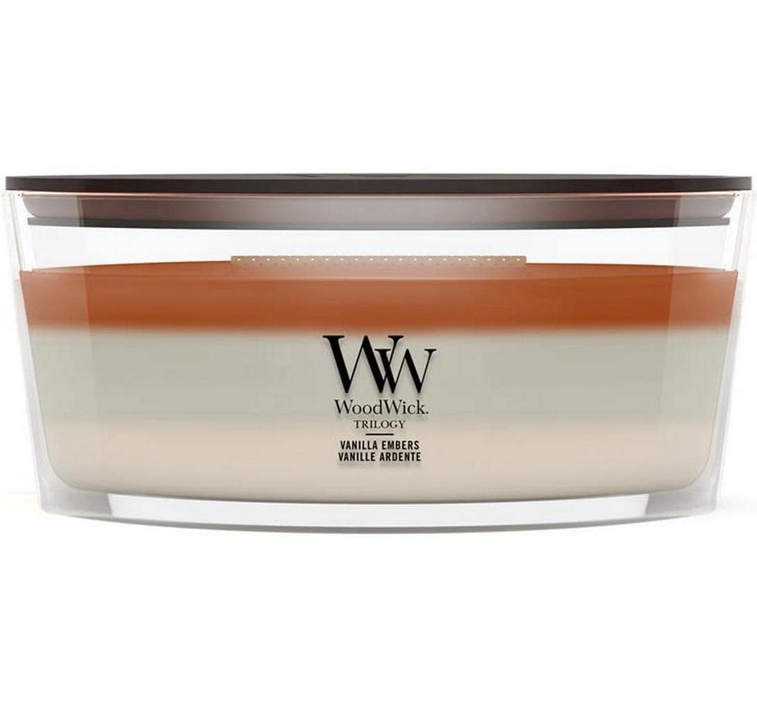 Woodwick Duftkerze Vanilla Embers Trilogy Ellipse