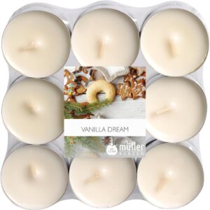 müller Kerzen Duftkerze Teelicht Vanilla Dream, Vanilla, 18 Stück