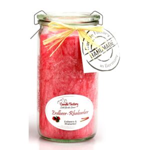 Candle Factory Duftkerze Erdbeer und Rhabarber Mini Jumbo