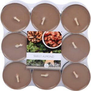 müller Kerzen Duftkerze Teelicht Sweet Almond, Braun, 18 Stück