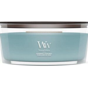 Woodwick Duftkerze Cedarwood & Ocean Moss Ellipse