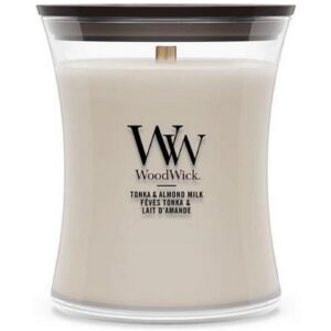 Woodwick Duftkerze Tonka & Almond Milk Medium Jar