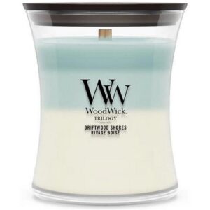 Woodwick Duftkerze Driftwood Shores Trilogy Medium Jar