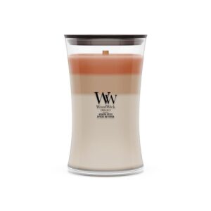 Woodwick Hearth Spice Glas Sojawachsmischung Holz Braun