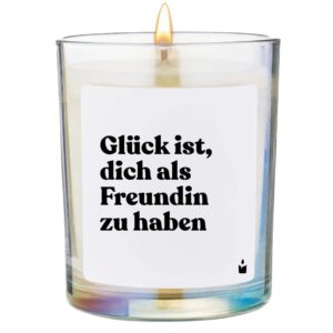 ChattyCandles Duftkerze Glück ist, dich als Freundin zu haben 6.7 x 8 cm