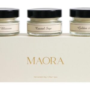 MAORA Geschenkbox Duftkerzen 3 x 50 Gramm
